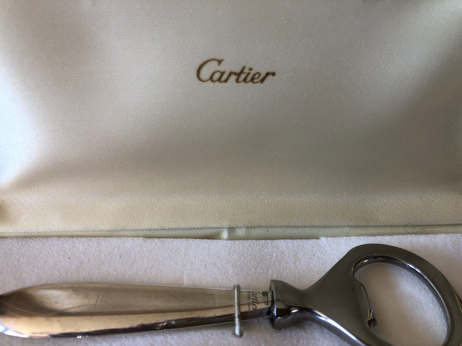 CARTIER Sterling Perrier Bottle Opener w/ 2 Caps in original box