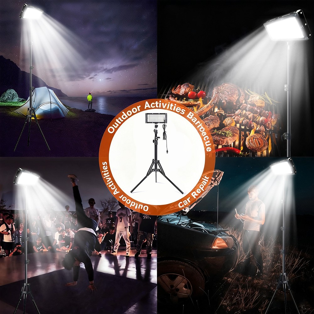 2pcs Adjustable 22000 Lumen LED Work Lights with Foldable Tripod Stand 6500K