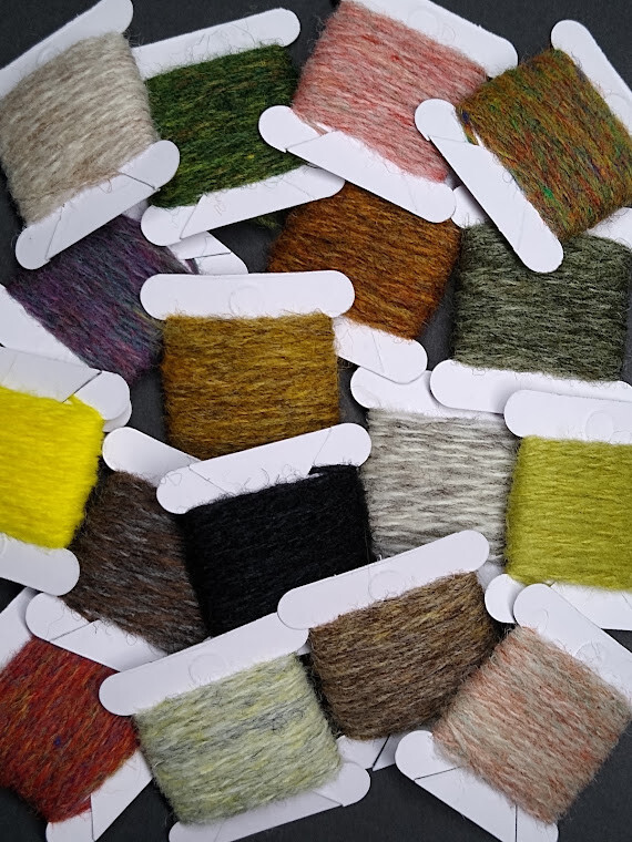 Jamieson's Wool Killer Bug Yarn - 3yds - Choose from 27 colors! - Fly Tying