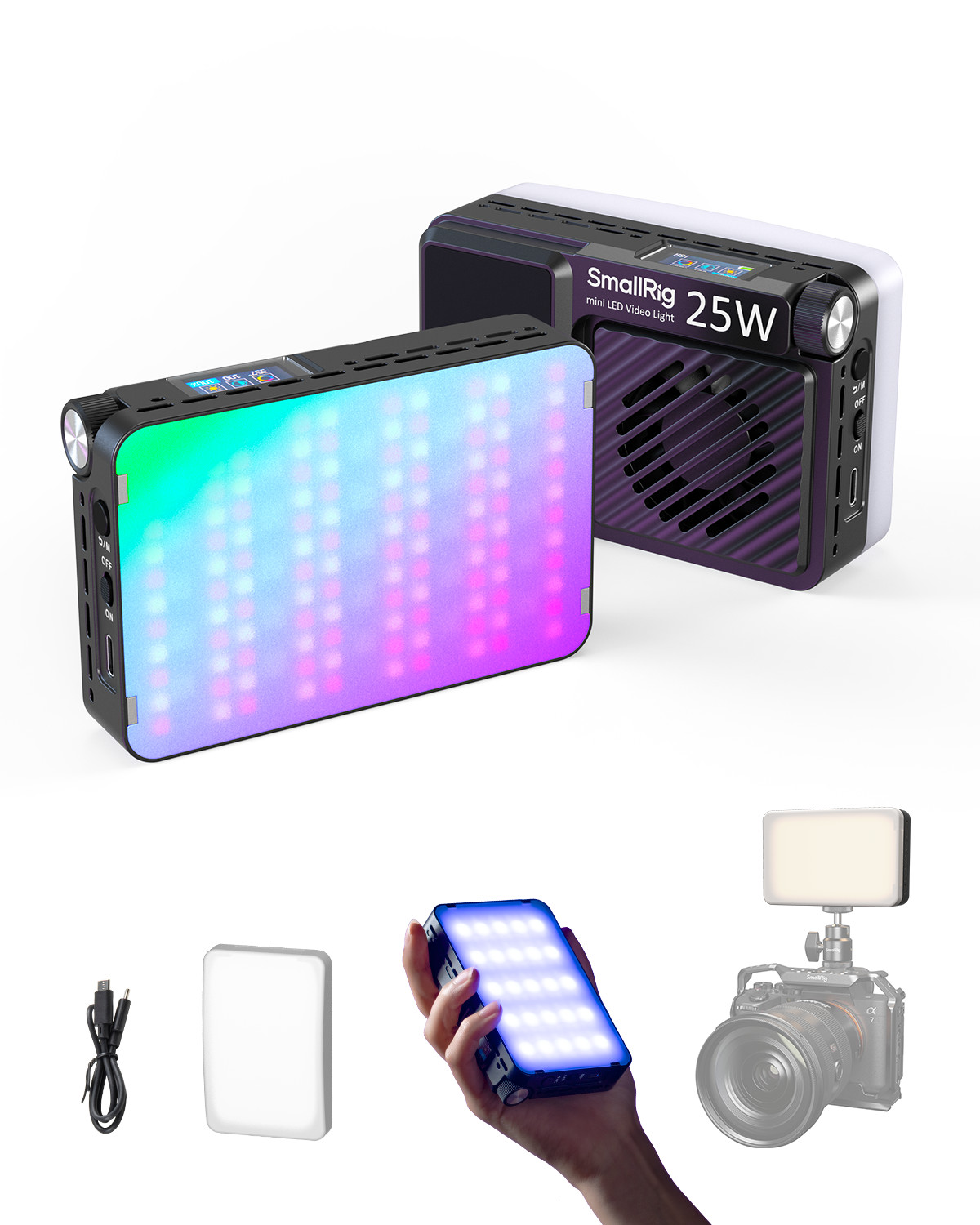 SmallRig RM 25C 40C Mini LED RGB Video Light Camera Light 2500K-10000K