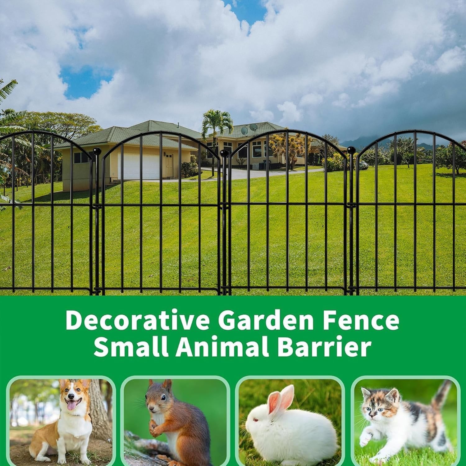 20 Pack Garden Fence 21in x21.6ft Rustproof Metal No Dig Fence Animal Barrier