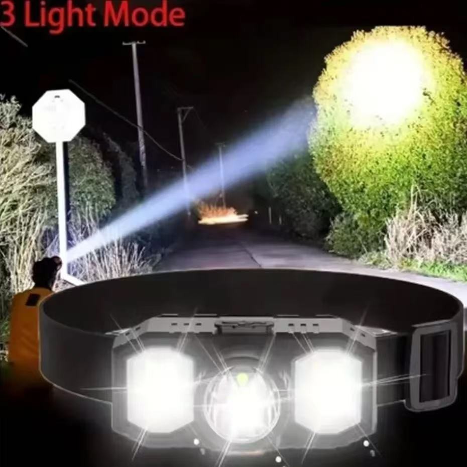 XPE+COB LED Powerful Headlamp USB Rechargeable Camping Head Light Adjustable