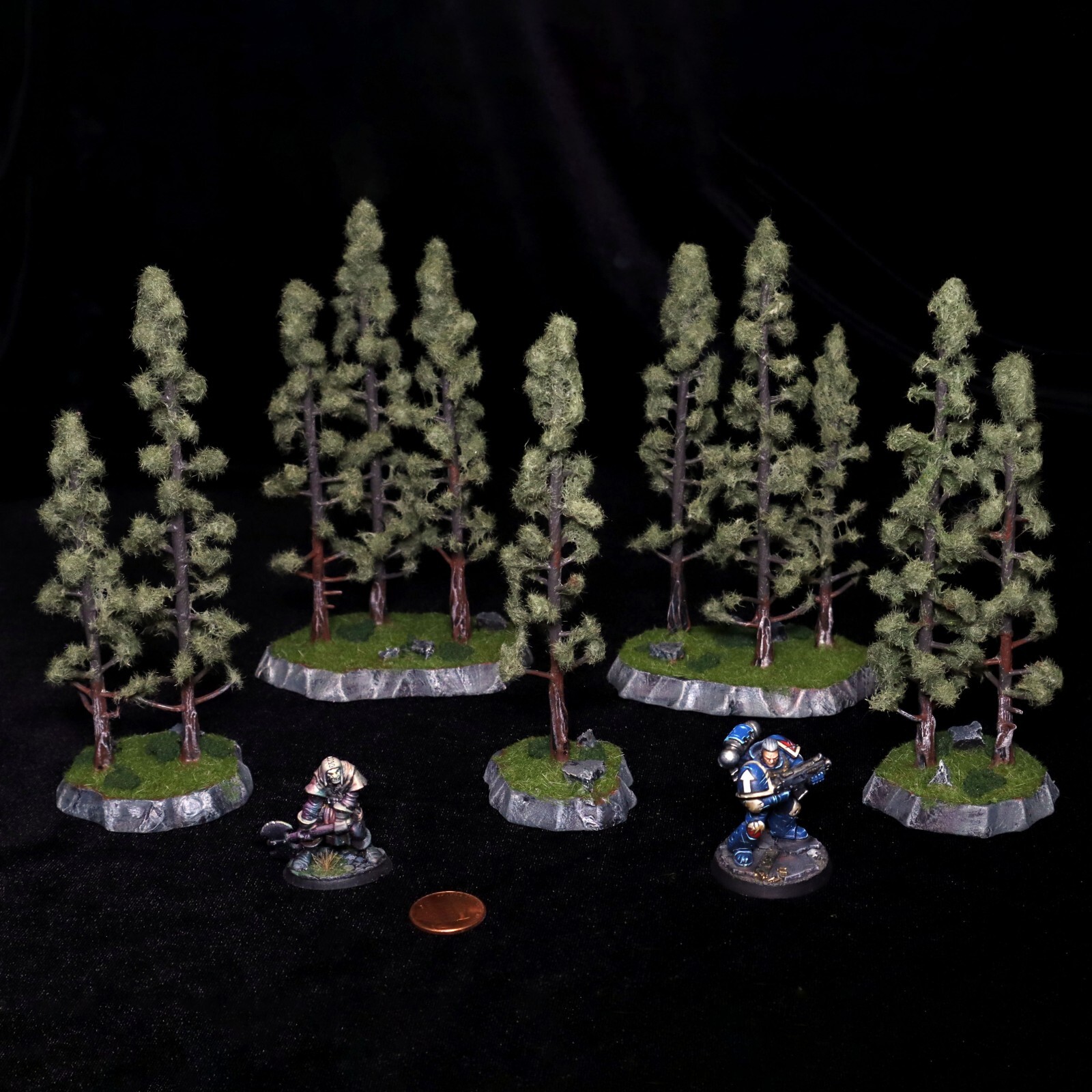 Handmade Pine/Fir Trees Set of 5 | RPG Wargaming Terrain, Forest Scenery