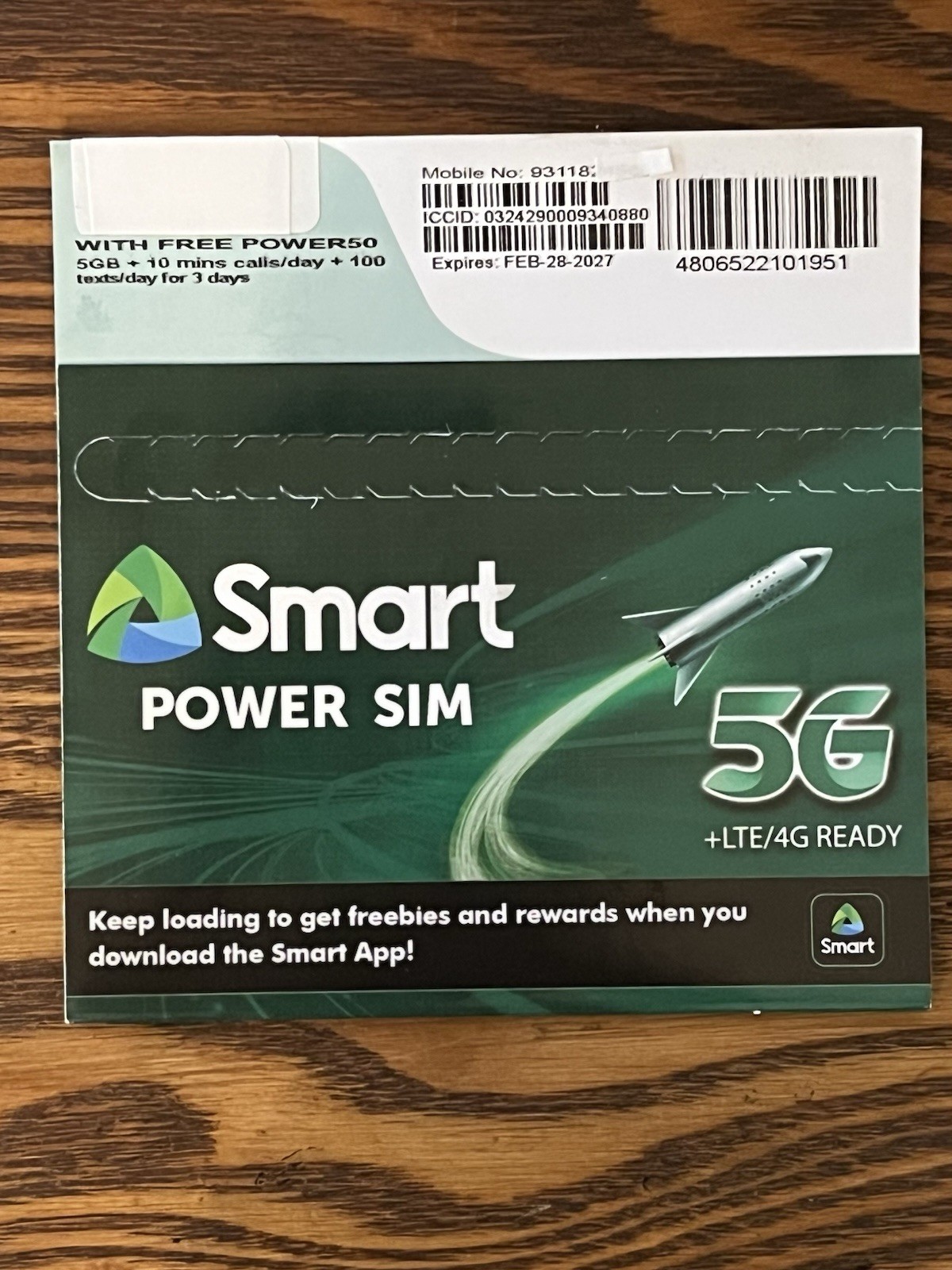 Philippines SMART Prepaid Sim Card Tri Cut 5g LTE ROAMING