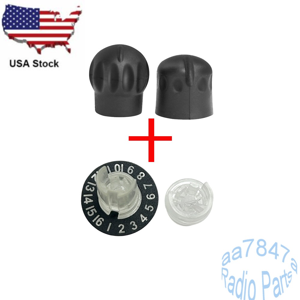 Channel + Volume Knob Caps With Insert Retainer Knob For XTS3000 XTS5000 Radio