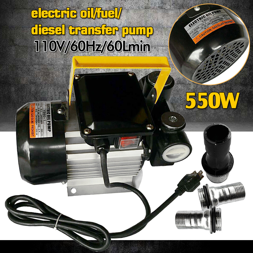 16GPM 550W Oil Diesel Fuel Transfer Pump Self Priming 110V AC 60L/min Oil Pump