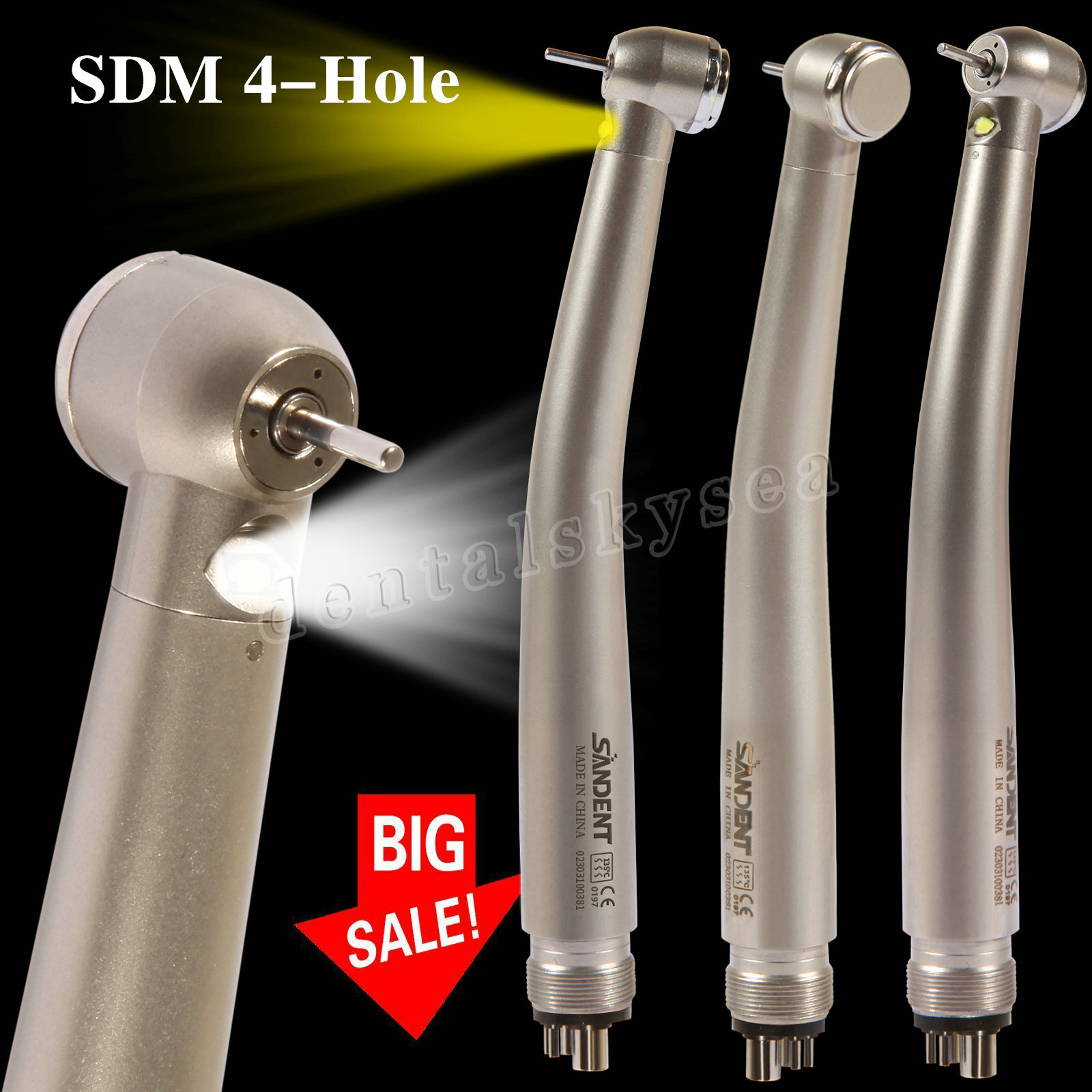 NSK Style Dental Fiber Optic LED E-generator High Speed Handpiece Turbine 4 HOLE