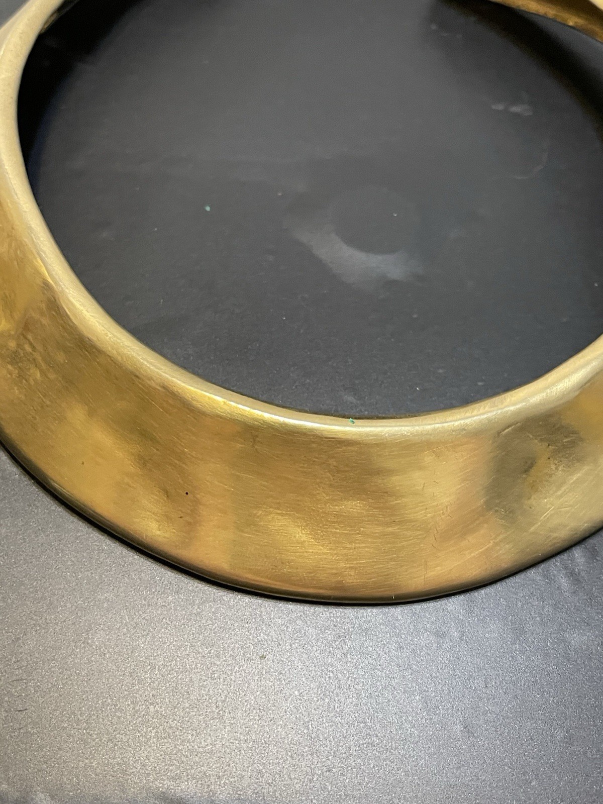 Vtg LES BERNARD Egyptian Revival Hammered Collar Gold Tone Necklace Broken Hinge