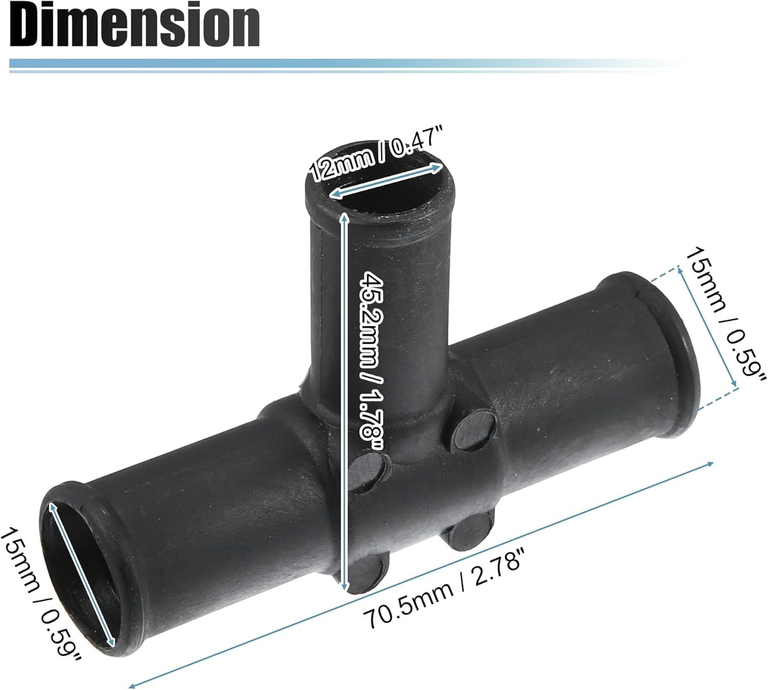 2 Pcs Heater Hose Tee Connector for Land Cruiser 1992-2007 for Sequoia 2001-2007