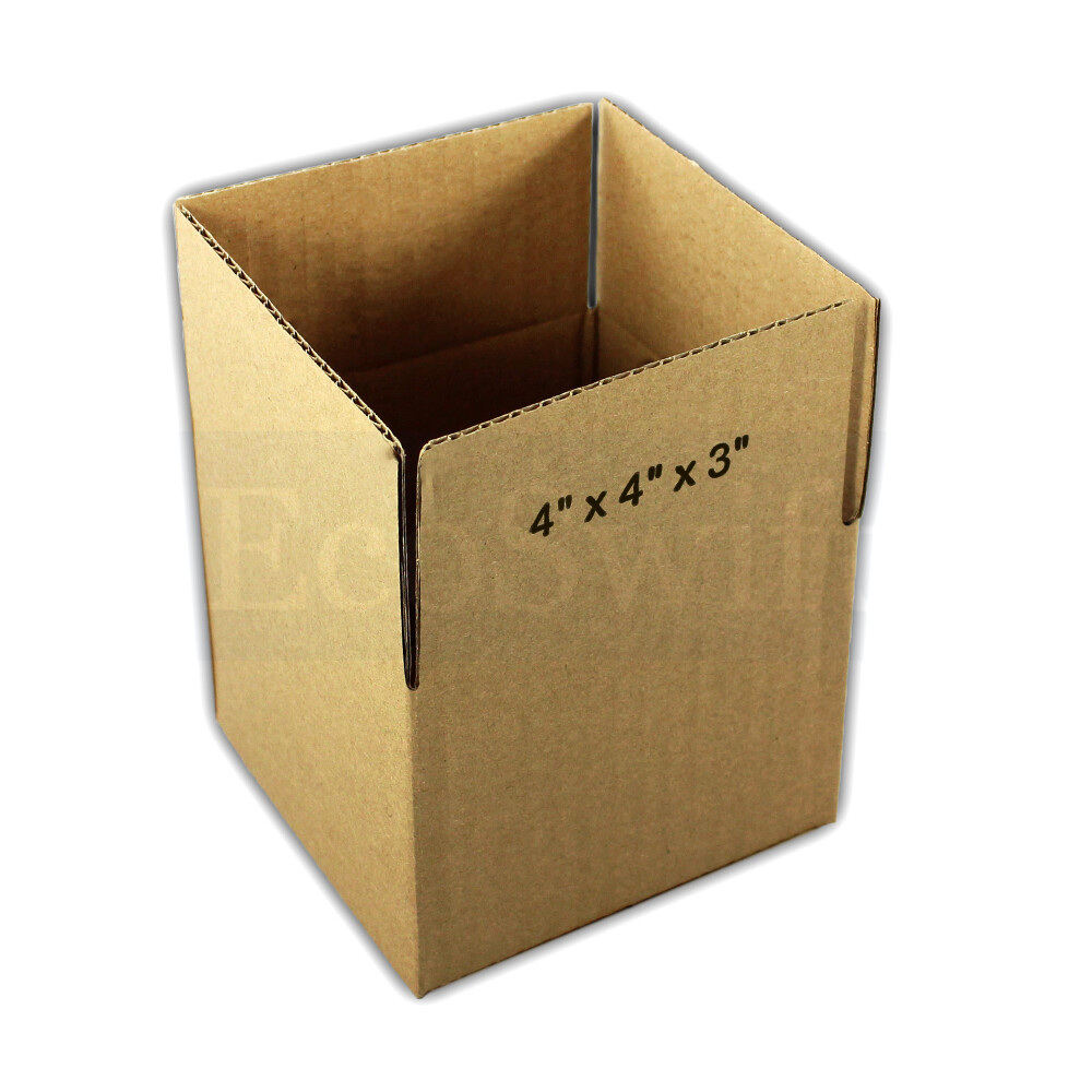 100 4x4x3 EcoSwift Cardboard Packing Moving Shipping Boxes Corrugated Box Carton