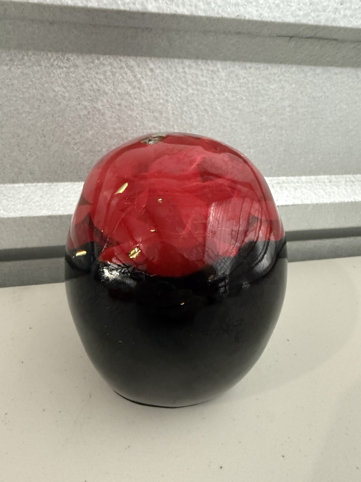 Black Red Crystal Skull Rose Statues Halloween Glass Skull Head 5”