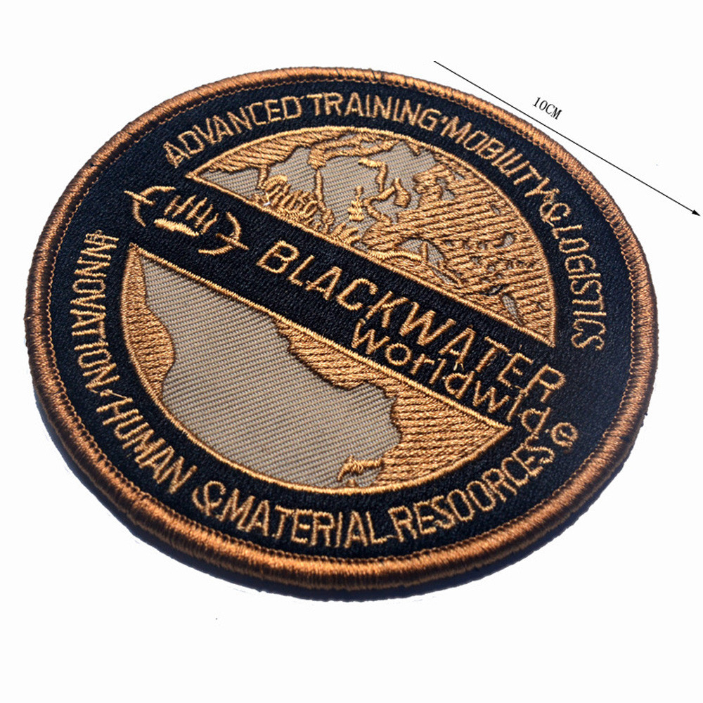 4" RARE CIA BLACKWATER WORLDWIDE OPERATOR TACTICAL HOOK LOOP PATCH BADGE TAN