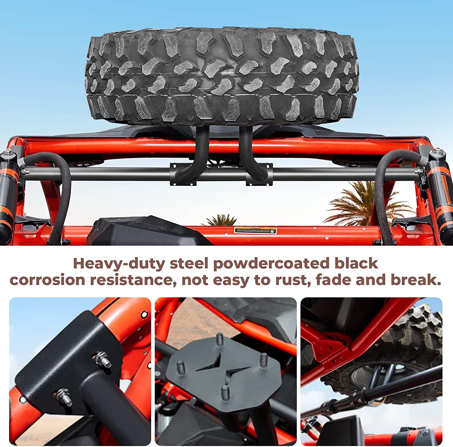 For Can Am Maverick X3 /Max /Turbo/R UTV Spare Tire Carrier Mount Rack 2017-2024