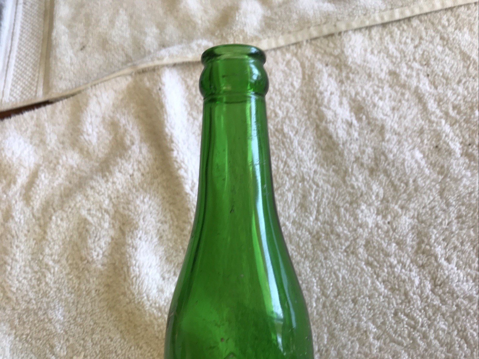 ORANGE CRUSH VINTAGE GREEN GLASS EMBOSSED BOTTLE, AUGUSTA, GEORGIA..RARE