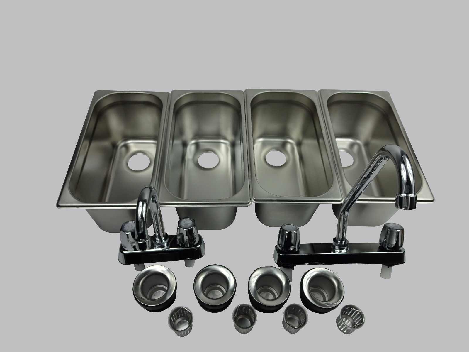 4 Compartment Concession Sink Portable 4 Traps Hand Washing Food Truck Trailer