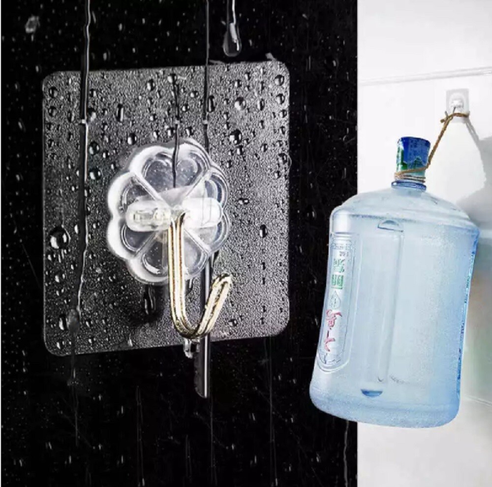 24 Pcs Adhesive Sticky Hooks Heavy Duty Wall Hooks Hangers Seamless Transparent