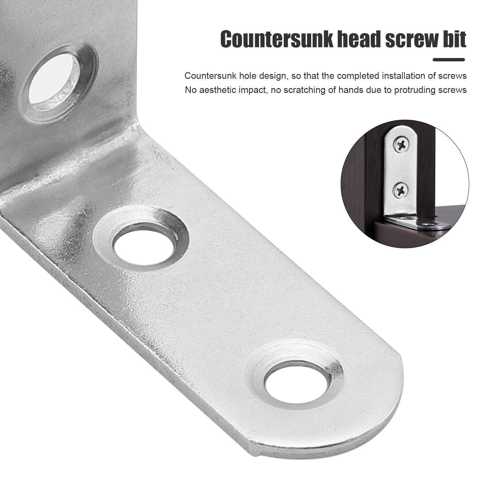 Stainless Steel L-Shaped Bracket Corner Brace 1.5in 90 Degree Angle Corner Lot
