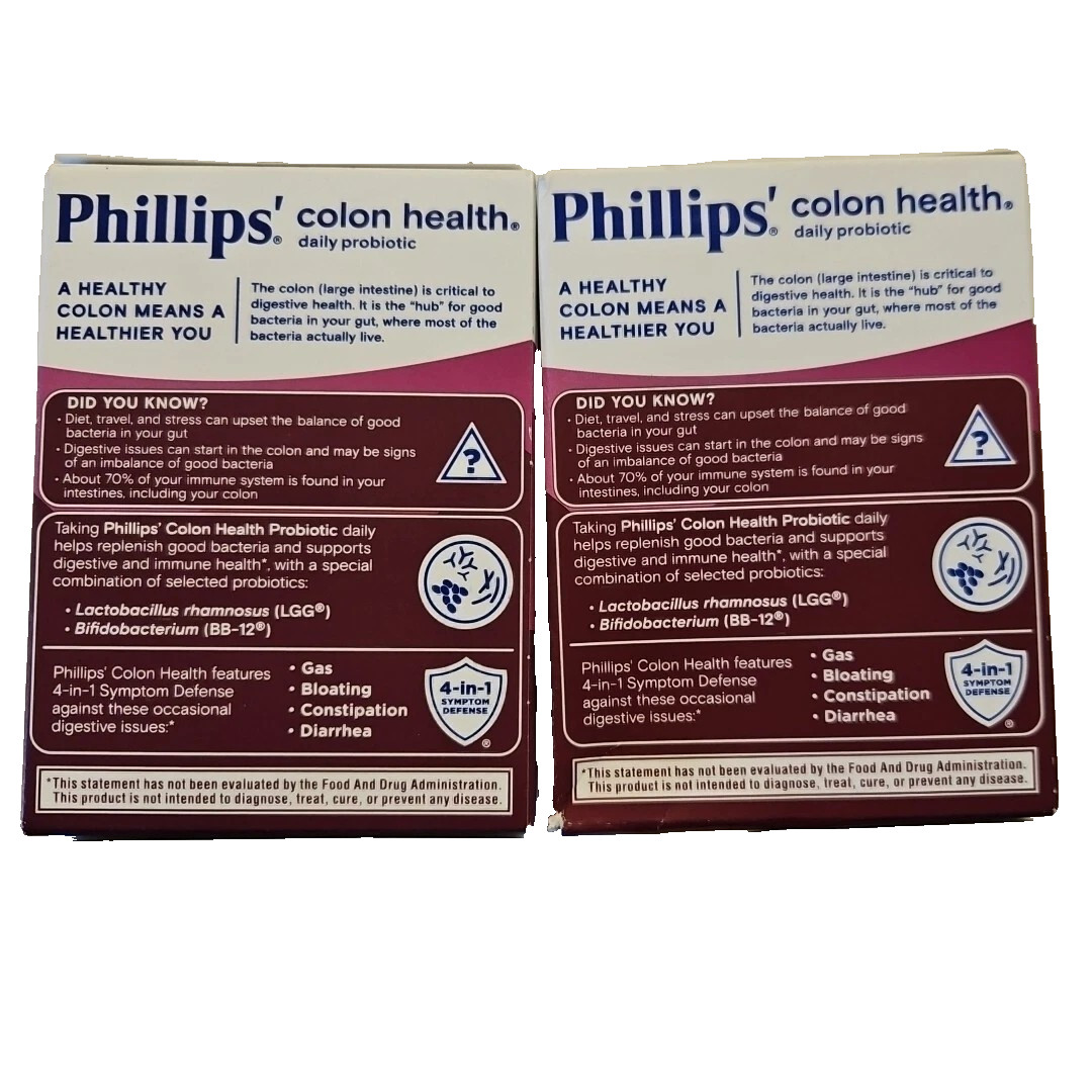 Phillips Colon Health Probiotic Supp. 4-IN-1 SYMPTOM DEFENSE 45-CAPS EA (2PK)