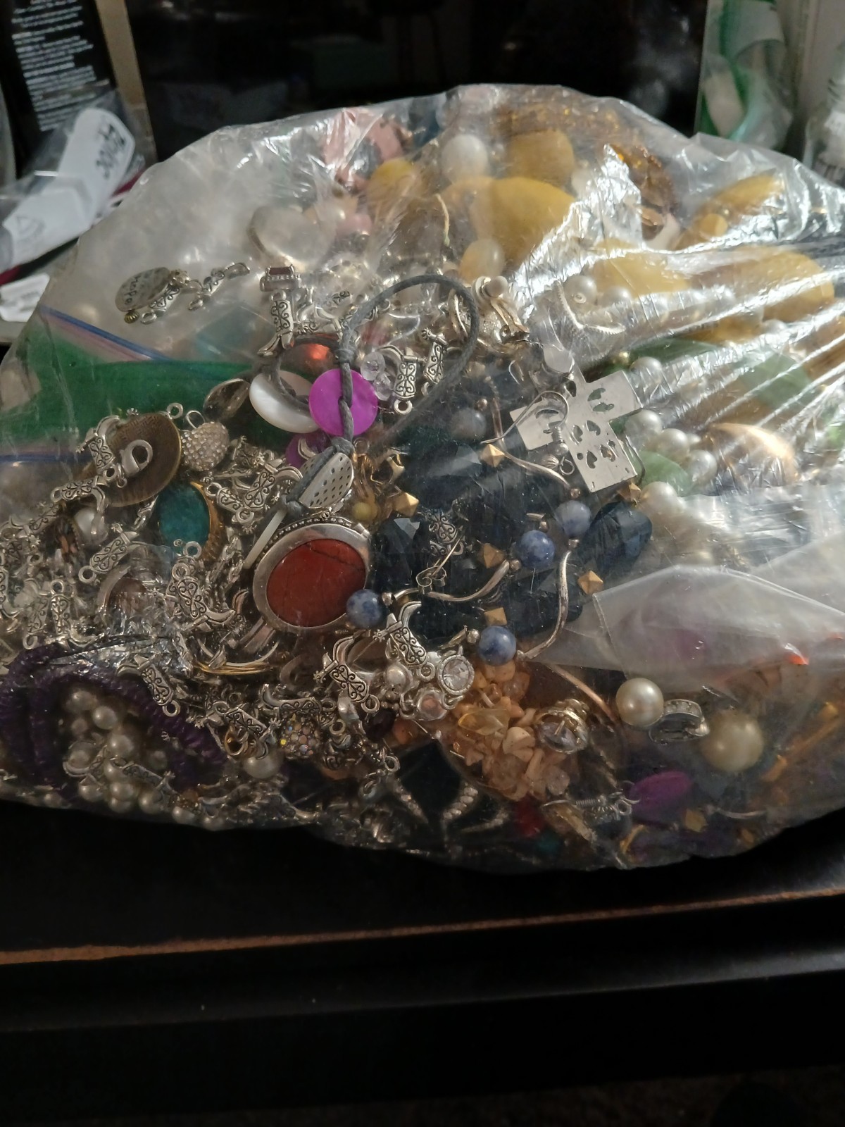 Almost 8 Lbs. Jewelry Grabbag Some Wearable Some Tangled All Great For Crafting