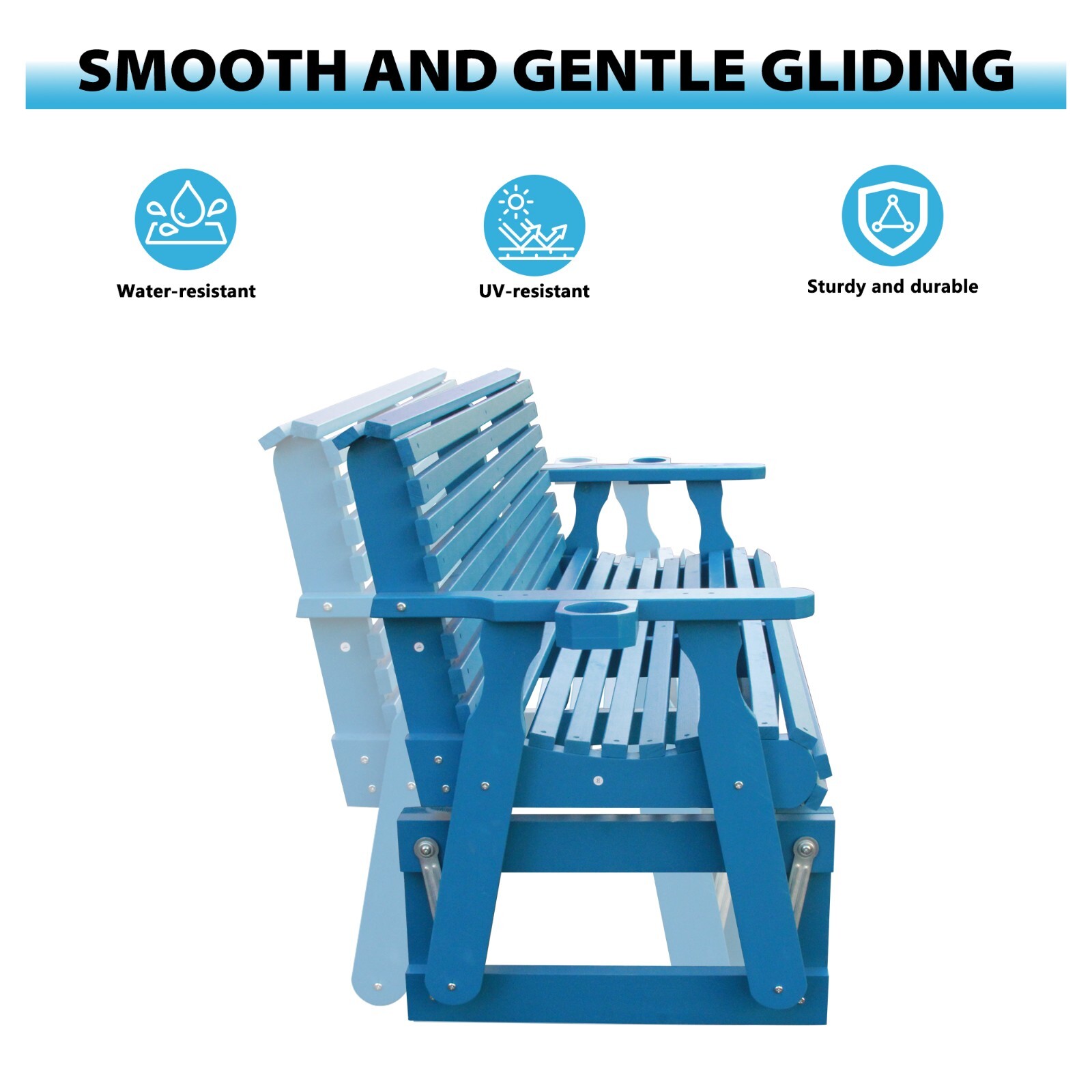 Beneouya 5FT Outdoor Glider Bench with High Roll Back