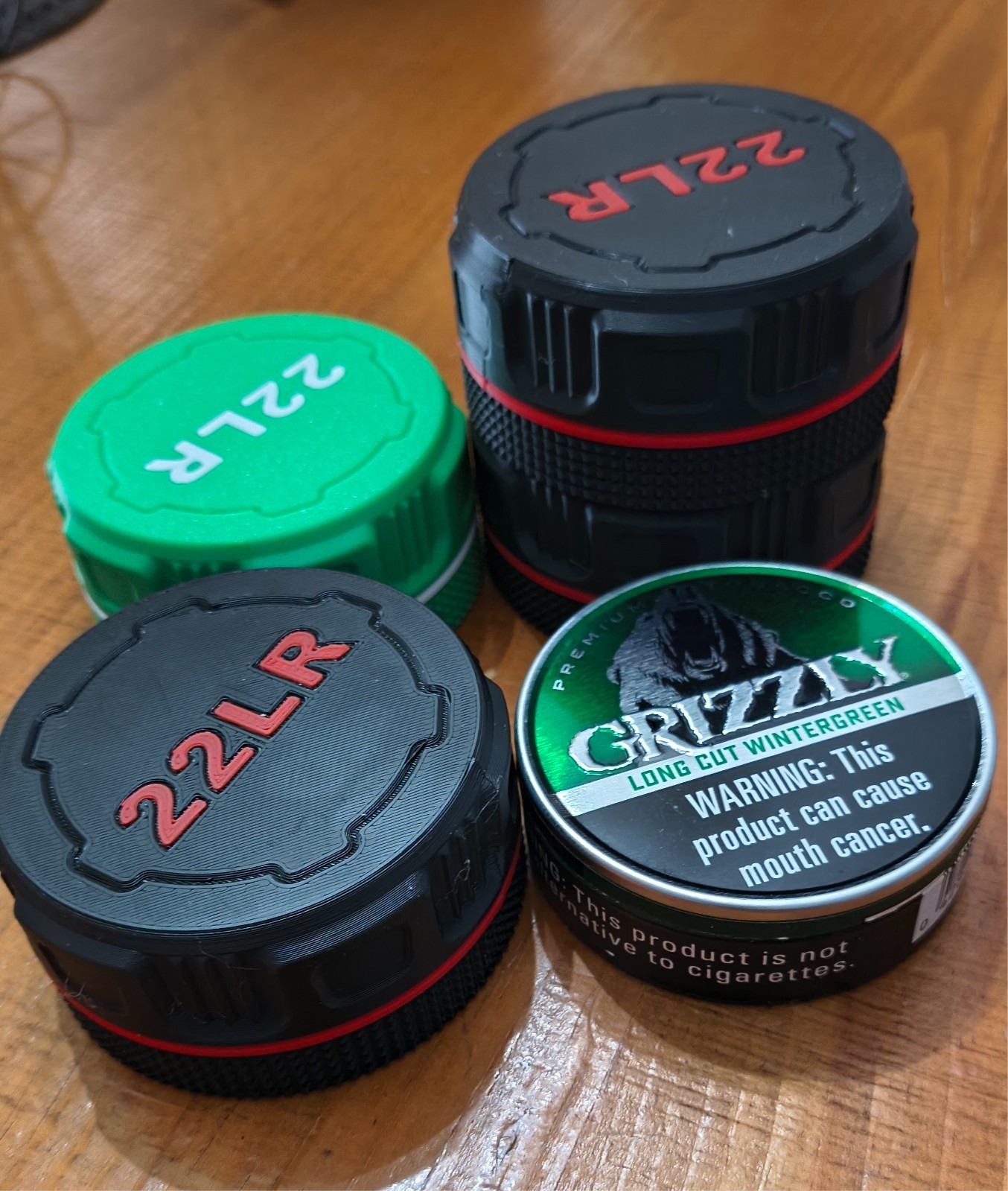 (4 Pack) 22 LR Mini Ammo Box Storage Case. 55 Rounds ea. Screw On Lid.