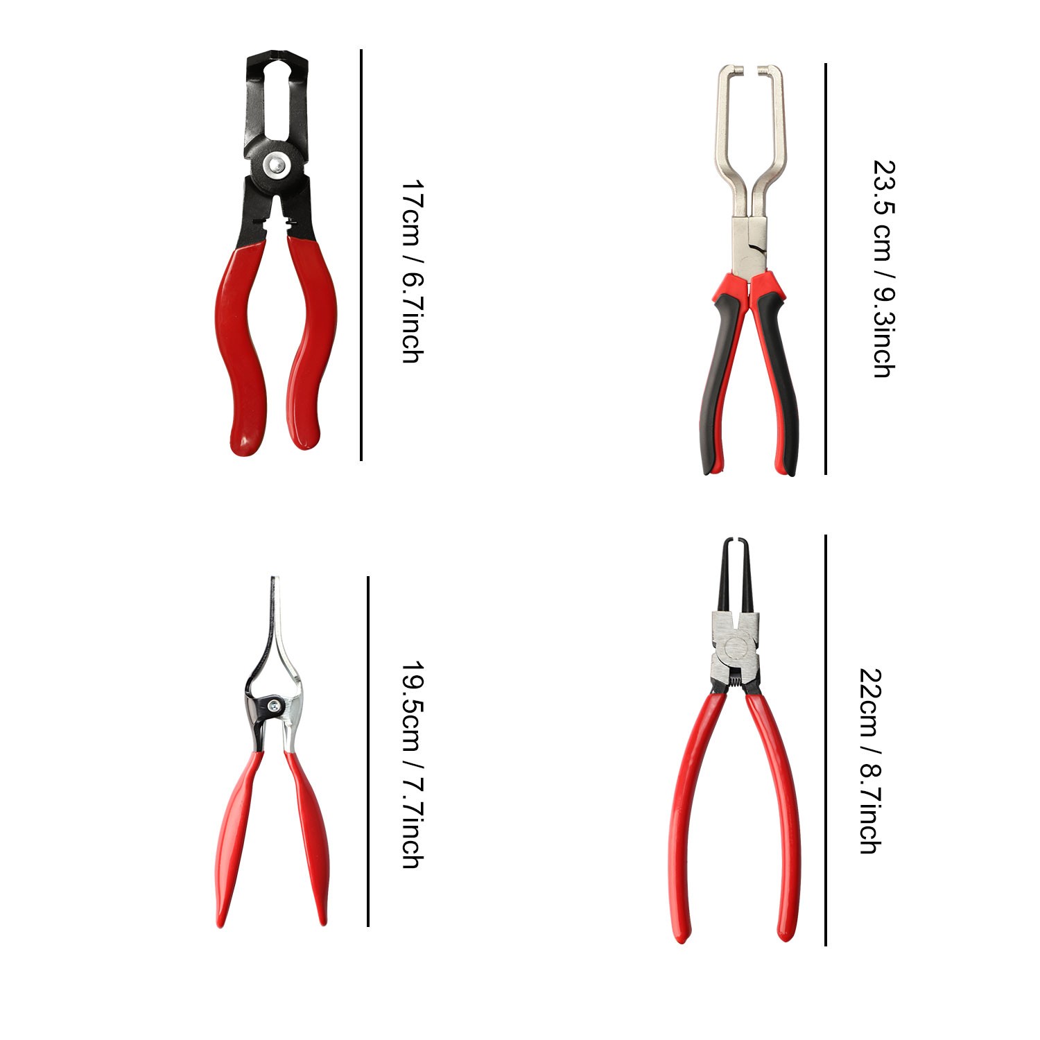 4Pcs Hose Clamp Pliers Remover Kit Water Pipe Fuel Spring Removal Tool Pipe Clip