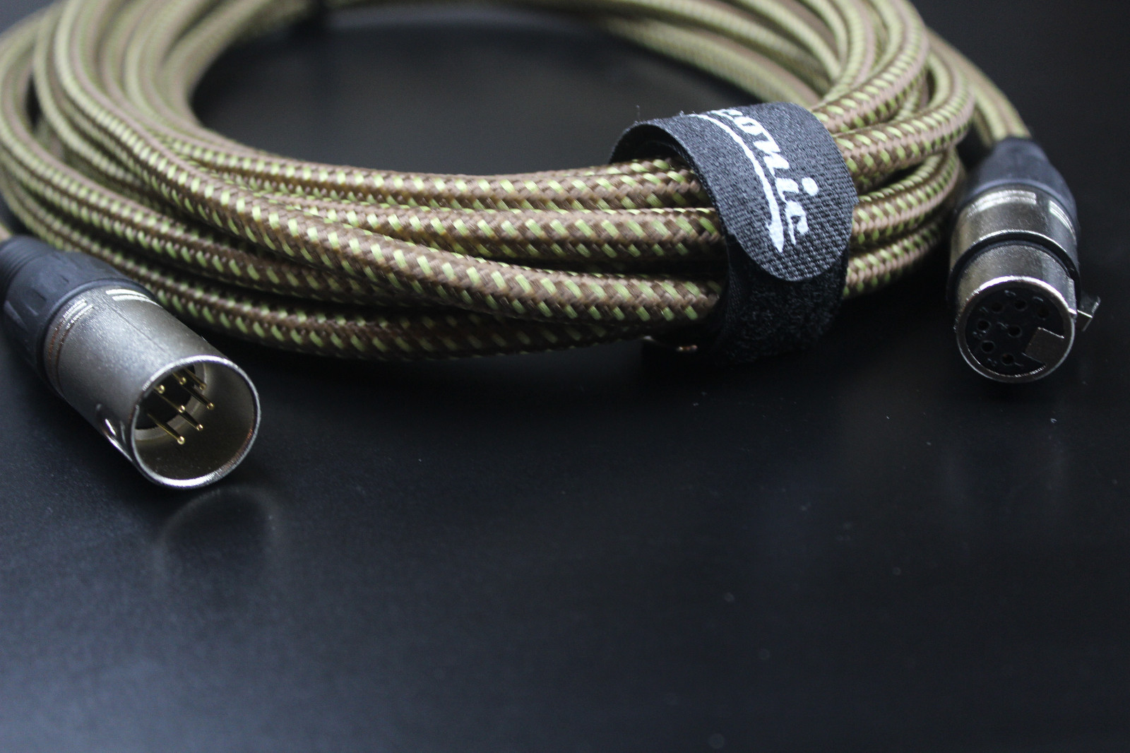 7 Pin XLR 20ft Female to Male Vacuum Tube Microphone 20' Cable Cord Brown Tweed