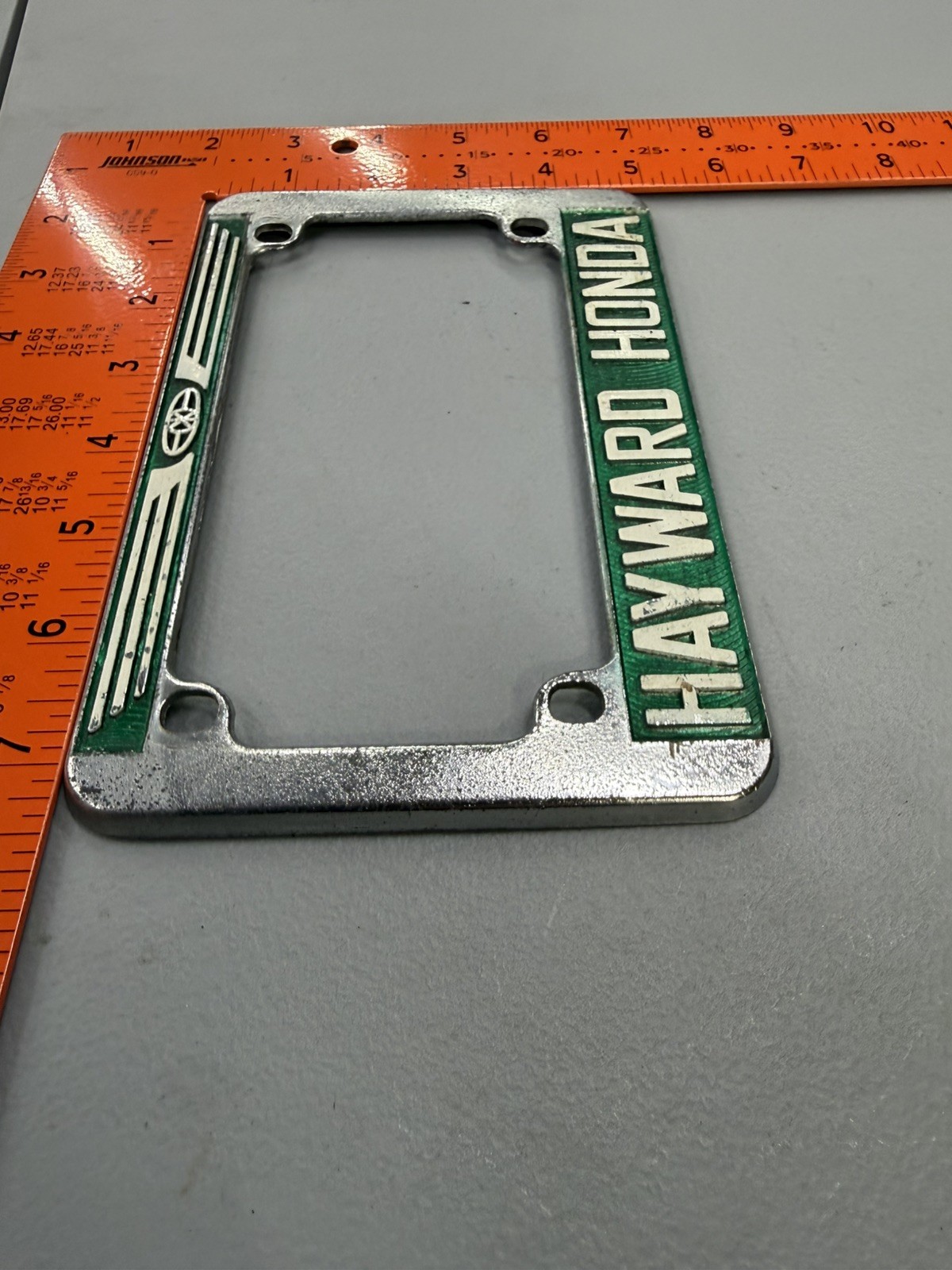 RARE Vintage Hayward Honda California Metal Motorcycle License Frame