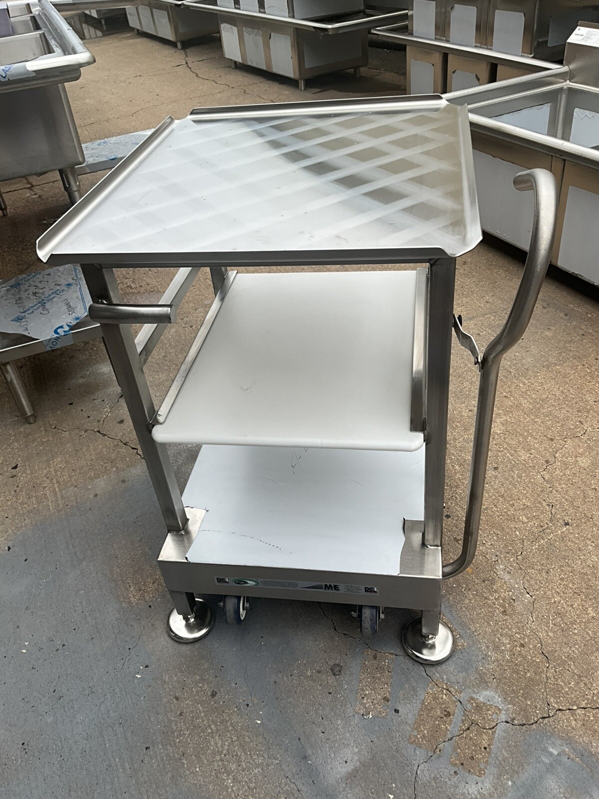 New M&E Deli buddy Face to Face Fresh slicer deli cart on casters