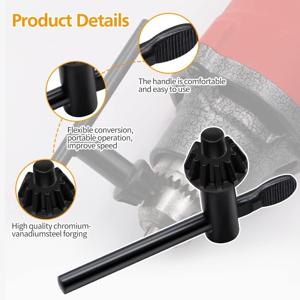 Drill Chuck Key Wrench 6 Sizes Drill Press Chuck Key Replacement Drill Clamp