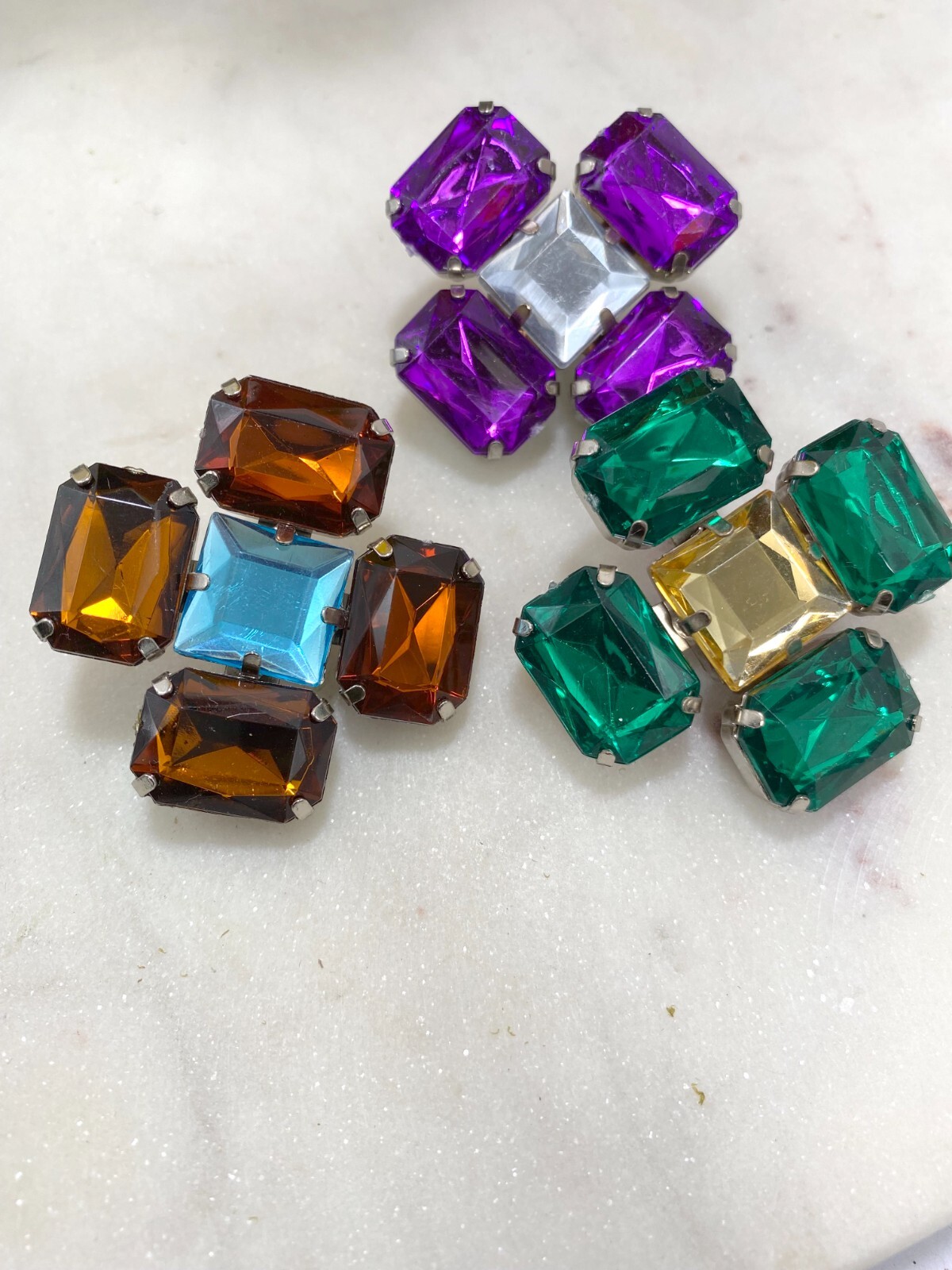 Brooch Lot Mixed Flower Colorful Multi Sample Lot 12 pcs Mix