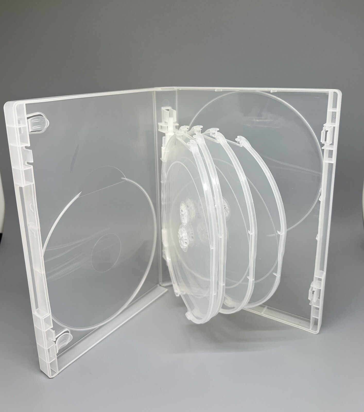 5 TOP QUALITY 25MM 8-DISC DVD CASE, SUPER CLEAR, CLIP, VIVA25MM08-CLR