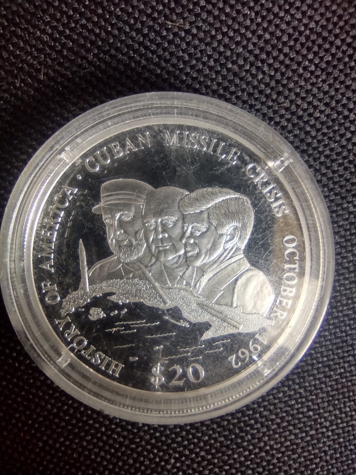 Silver .999 Coin 20 Grams History of America JFK Castro Soviet Nikita Khrushchev