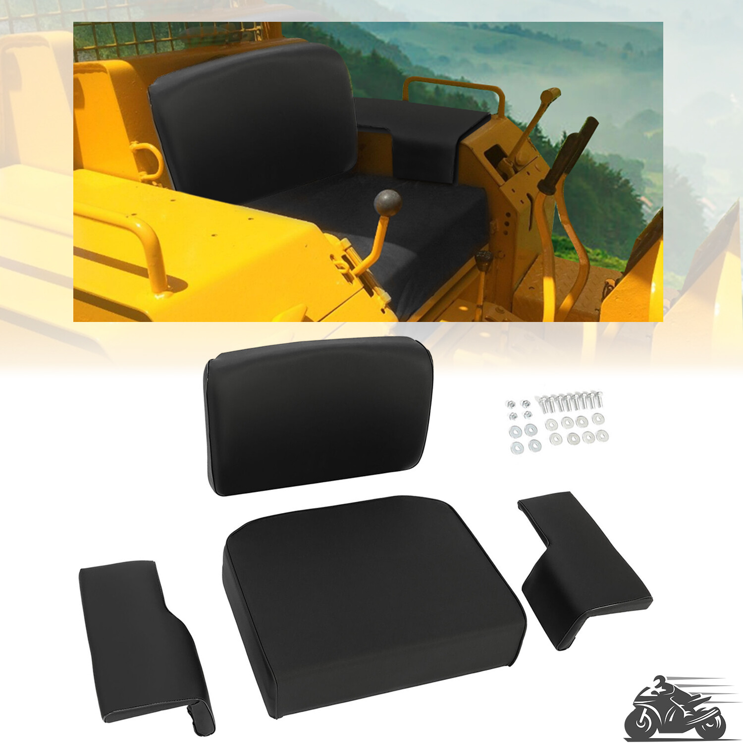 Fit John Deere Crawler 350 450 550 Seat Set（1 x Backrest+2 x Arm Rests+1 x Seat）