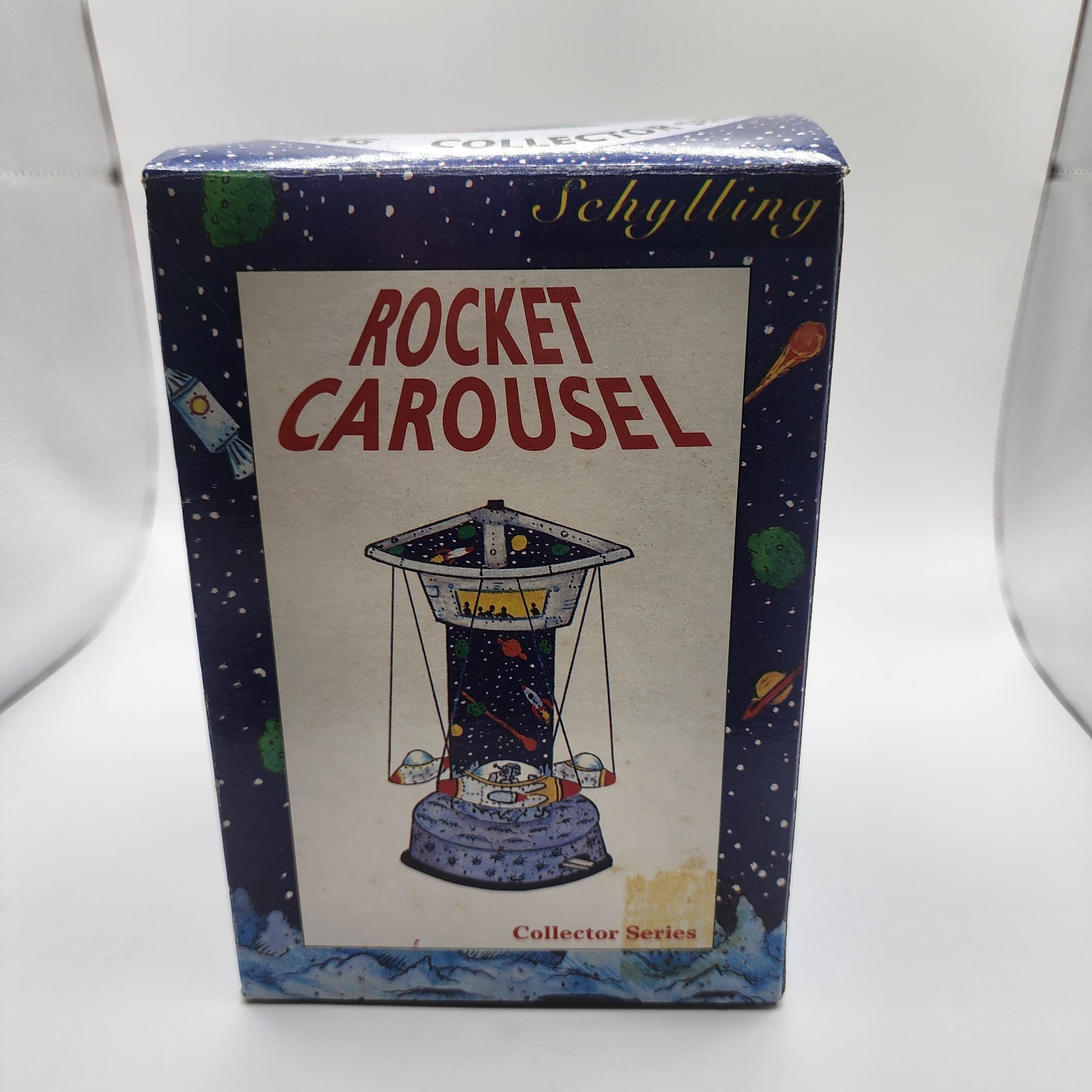 Schylling Tin Toy Rocket Carousel With Original Box