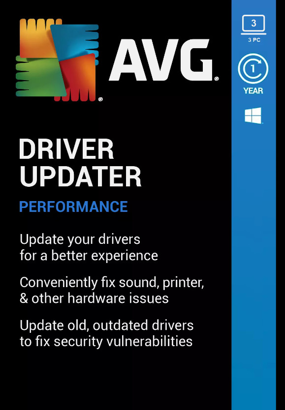 AVG Driver Updater 3 Devices 2026 1, 2, 3 Year Subscription Windows Only Digital