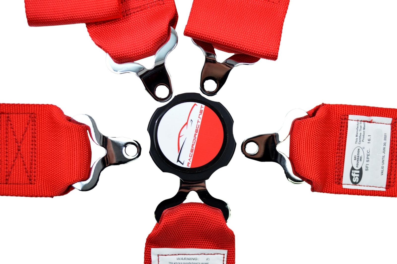 SFI 16.1 SNAP IN CLIP IN FLOOR MOUNT CAM LOCK 5 POINT HARNESS RED NHRA IHRA