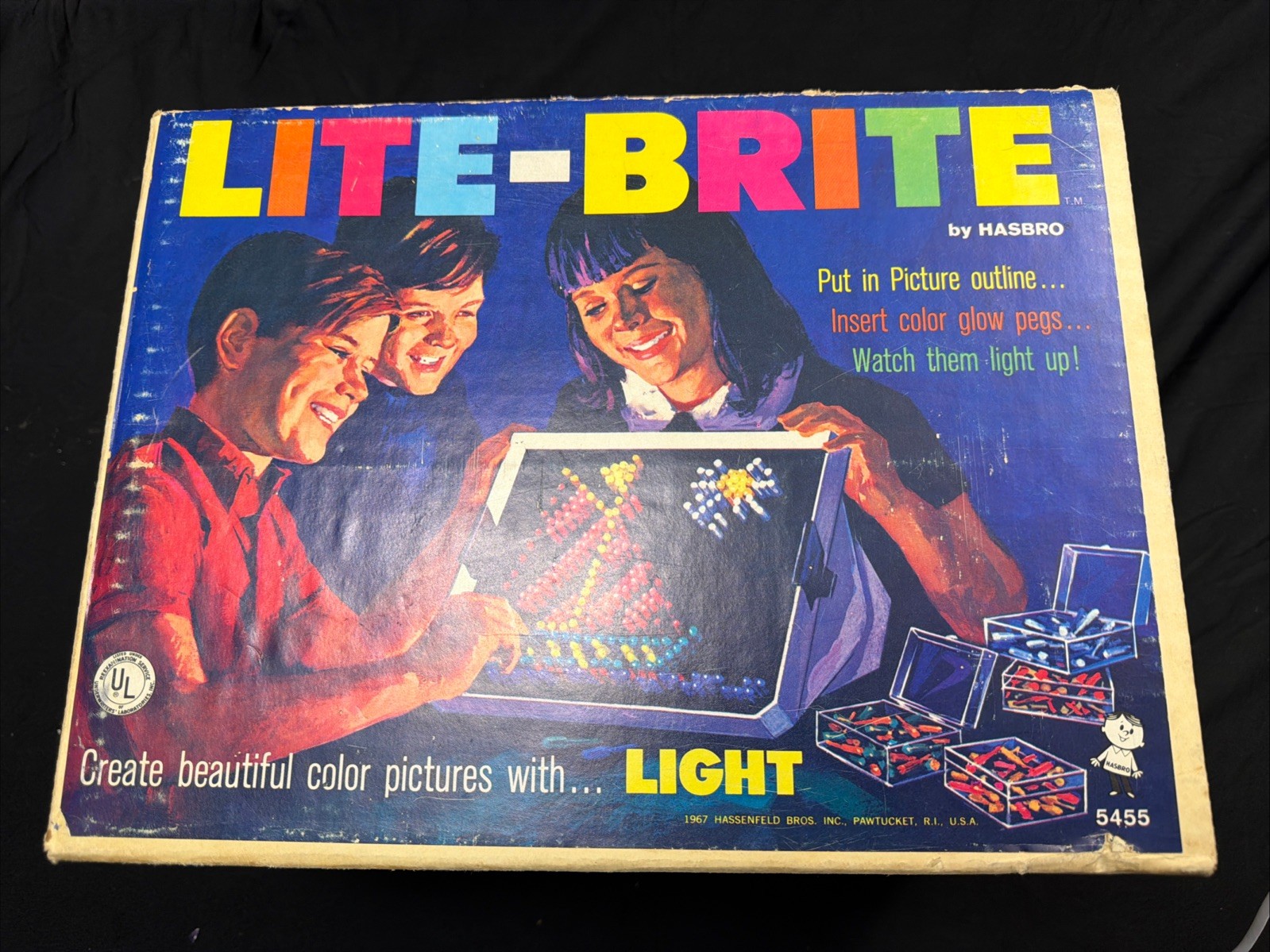Vintage Original Lite Brite , Original Box, With Pegs.
