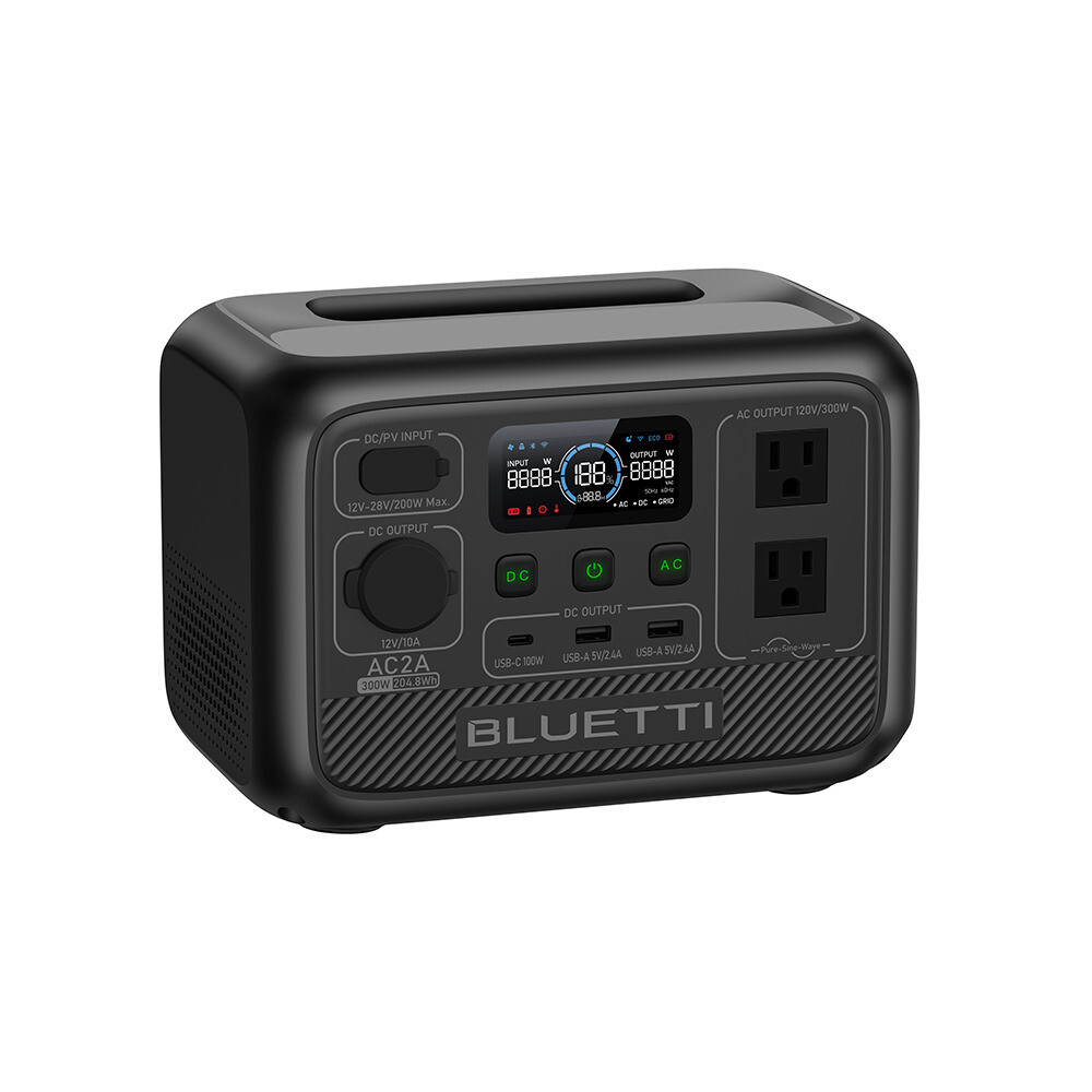 BLUETTI AC2A 300W 204Wh Portable Power Station Solar Generator for Outdoors