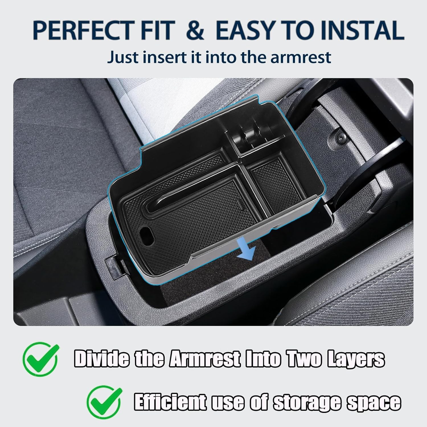 Car Armrest Storage Box Organizer Tray For 2024-2026 Chevy Trax Accessories