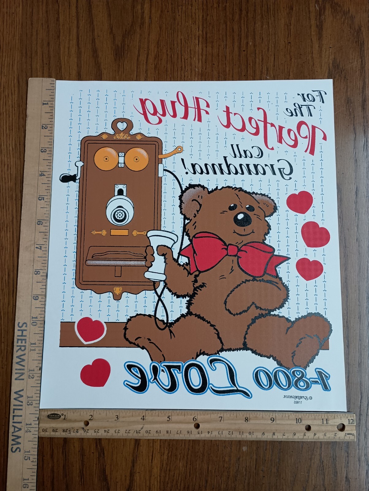 Authentic Vintage 90's Grandma's Perfect Hug Love Heat Transfer Iron On NOS