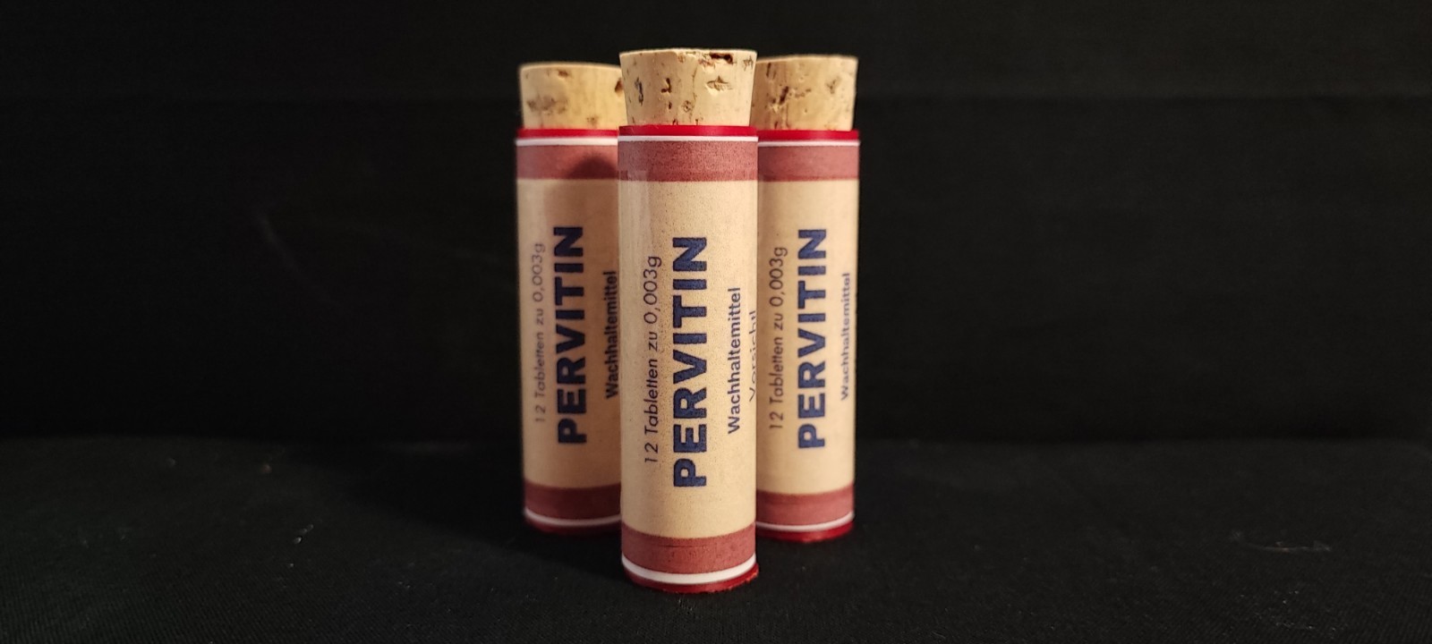 EMPTY! WW2 Pervitin Vial Replica 3D Printed Durable 3-Pack - 1:1 Scale US SELLER