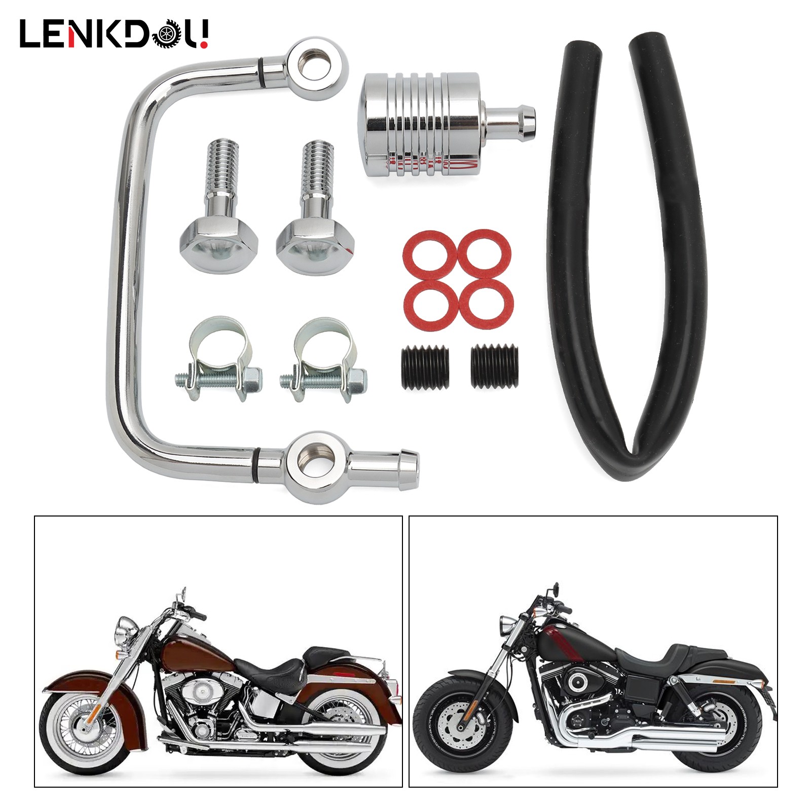 Chrome Crankcase Breather Kit For Harley Big Twin 1993-2017 Softail Touring FLST