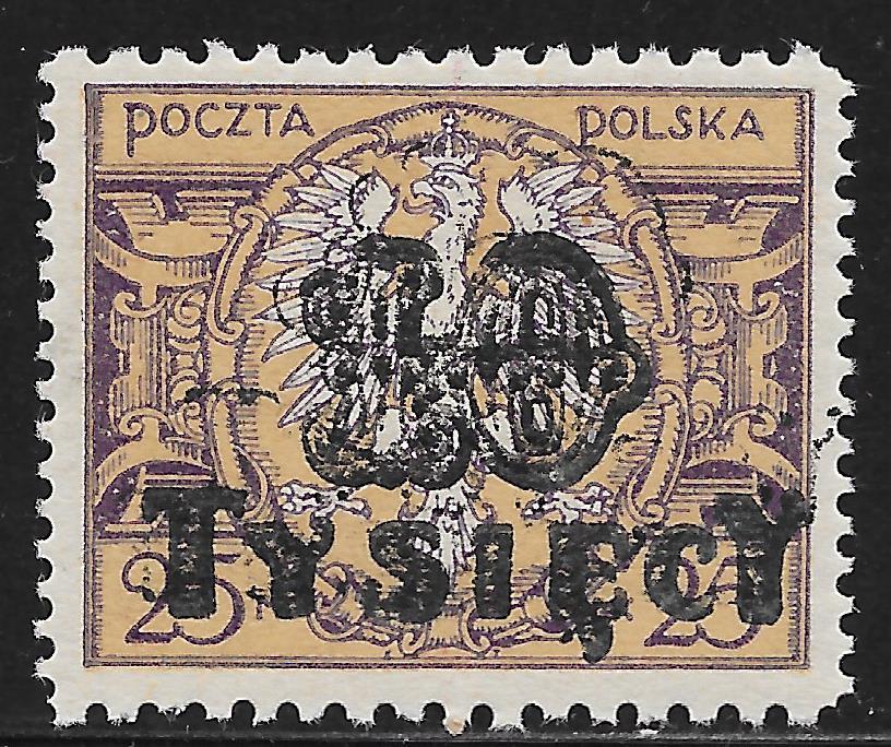 Poland stamps 1923 MI 185 DOUBLE PRINT   MNH  VF