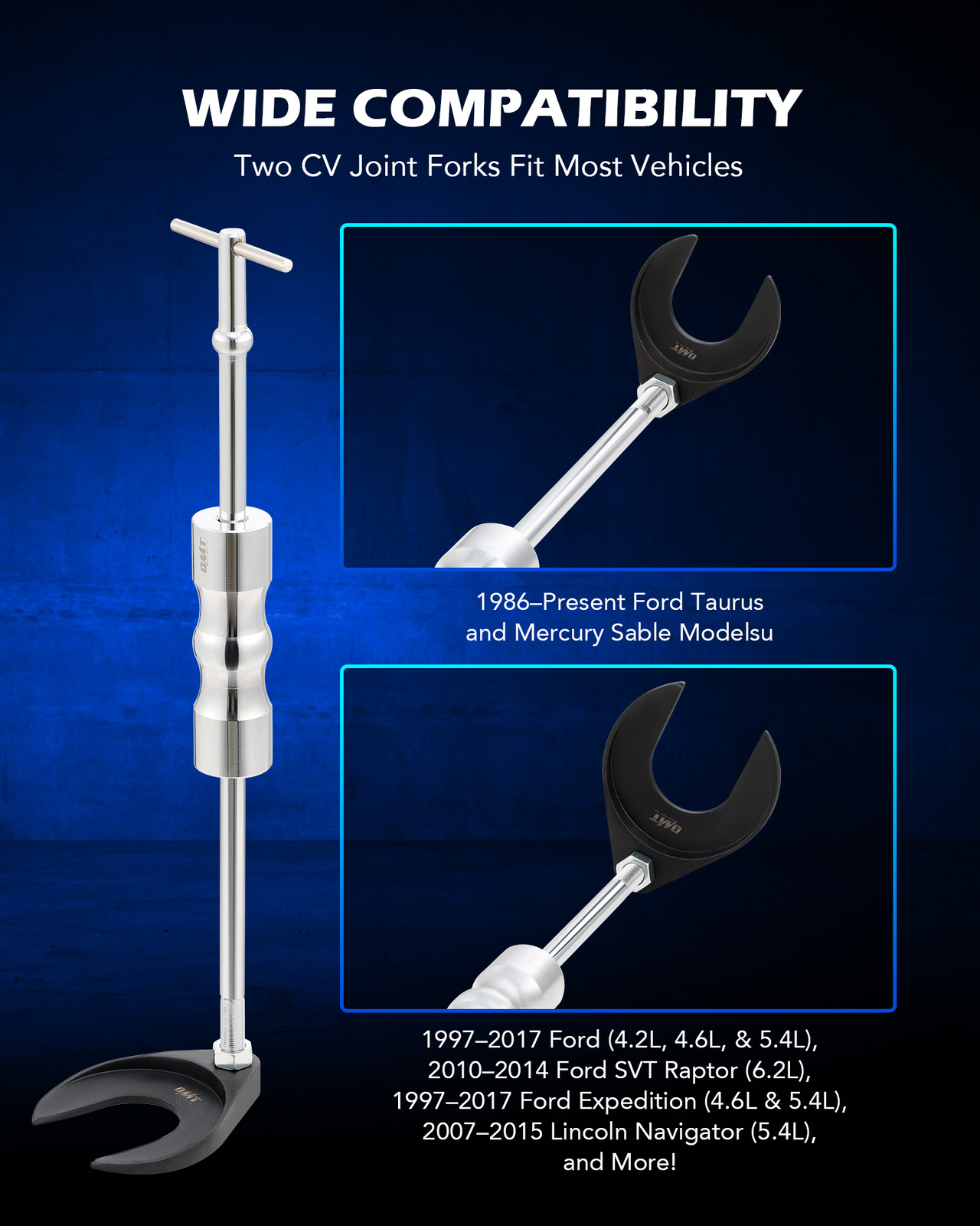 Inner CV Joint Puller Slide Hammer Wheel Drive Axle Half Shaft Removal Tool Kit