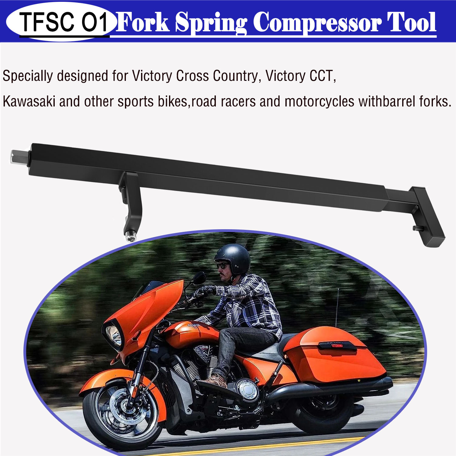TFSC 01 Fork Spring Compressor Tool for Most Sport Bikes Road Racers Motorcycles