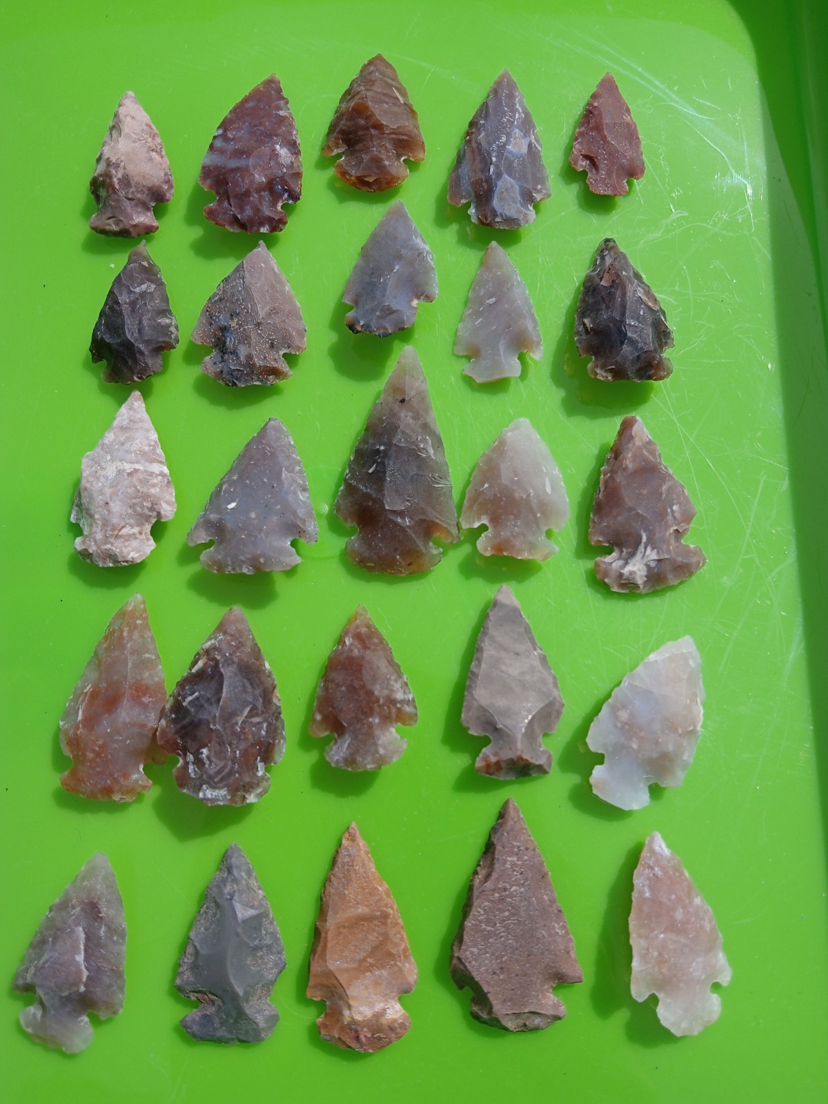 Lot Of 25 Modern Arrowheads! Agates & More! Flintknapping Art. S2