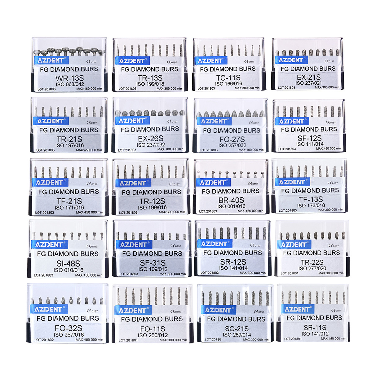 10Pcs/Pack AZDENT Dental Diamond Burs FG Super Coarse for High Speed Handpiece