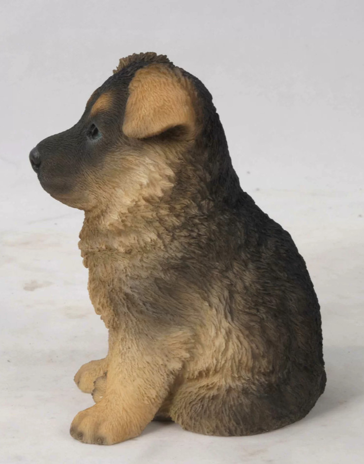 German Shepherd Puppy Garden Dog Statue Lawn Patio Outdoor Indoor Brown Med