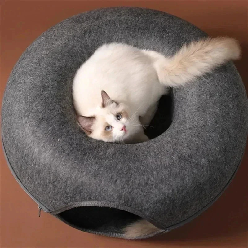 Cat Cave EXTRA LARGE Cat Tunnel Bed Indoor Cats,Cat Donut